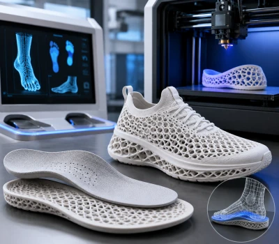 Mewnwadnau Orthotig ac Esgidiau Printiedig 3D-: Sut Mae Sganio 3D + AI a Chynhyrchu Ychwanegion y...